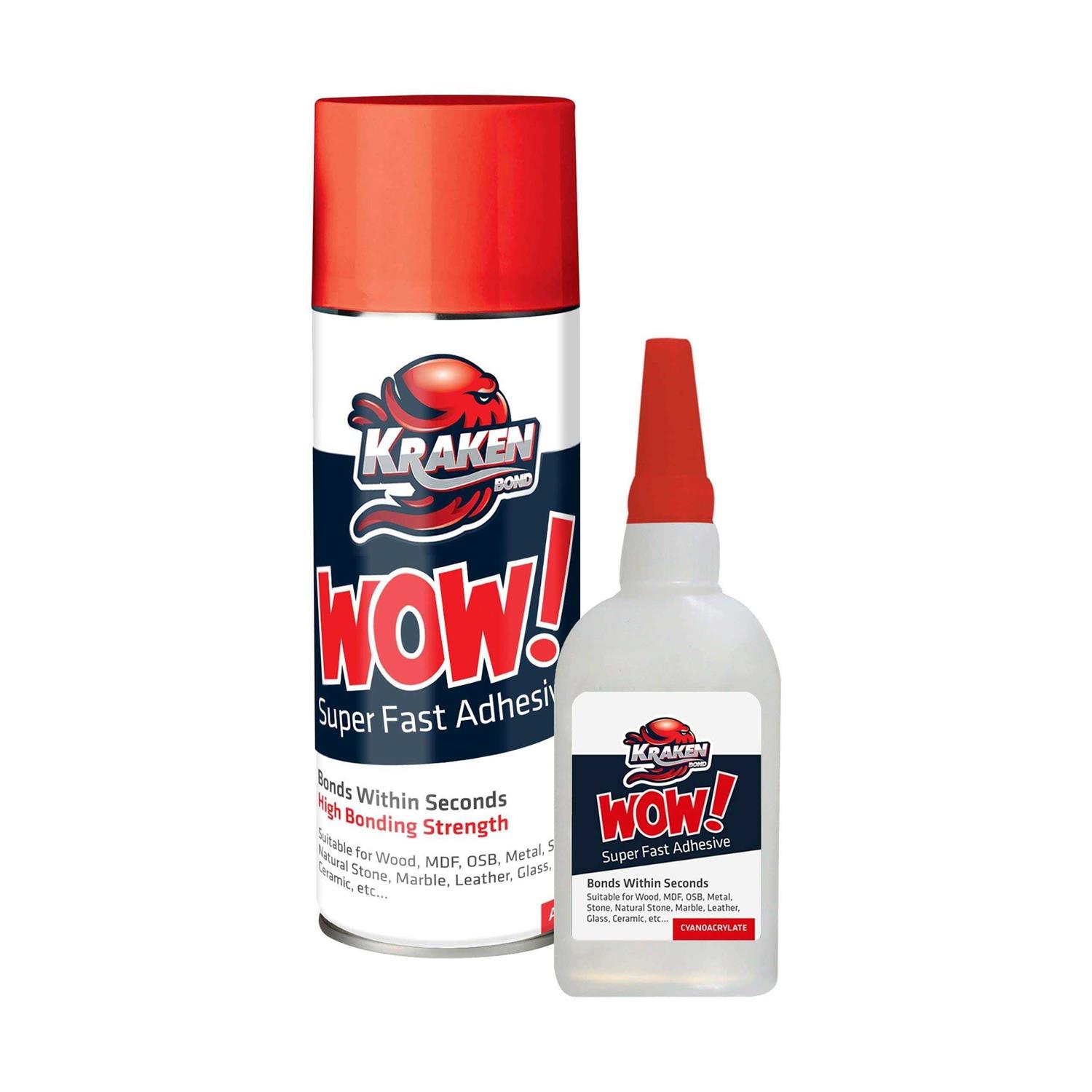 Kraken Bond WOW! CA Glue with Spray Adhesive Activator - Zenithce