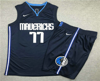 Dallas Mavericks #77 Luka Doncic NEW Navy Blue 2020 Swingman Stitched Jersey With Shorts - Zenithce