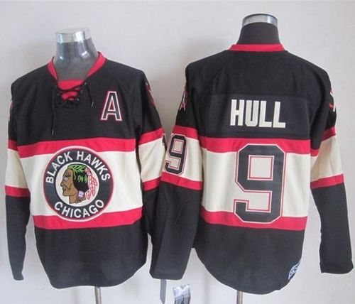 Blackhawks #9 Bobby Hull Black Third CCM Stitched Jersey - Zenithce