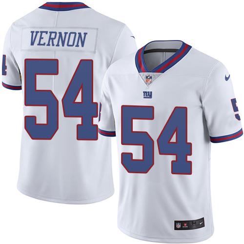 Giants #54 Olivier Vernon White Stitched Limited Rush Nike Jersey - Zenithce