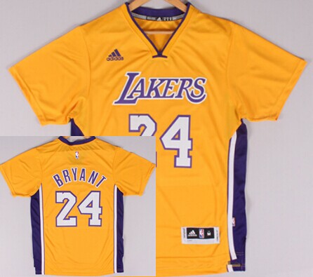 Los Angeles Lakers #24 Kobe Bryant Revolution 30 Swingman 2014 New Yellow Short-Sleeved Jersey - Zenithce