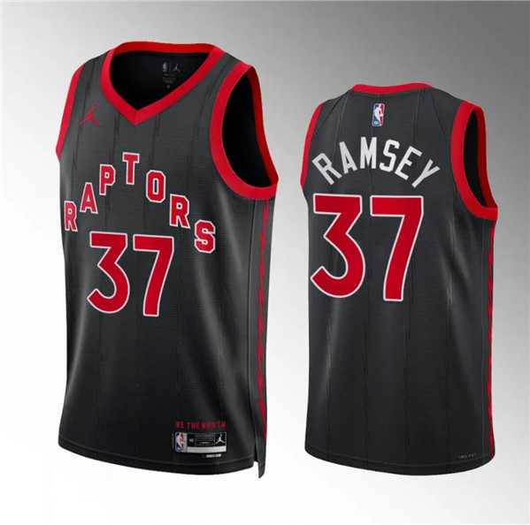 Toronto Raptors #37 Jahmi'us Ramsey Black Statement Edition Stitched Jersey - Zenithce