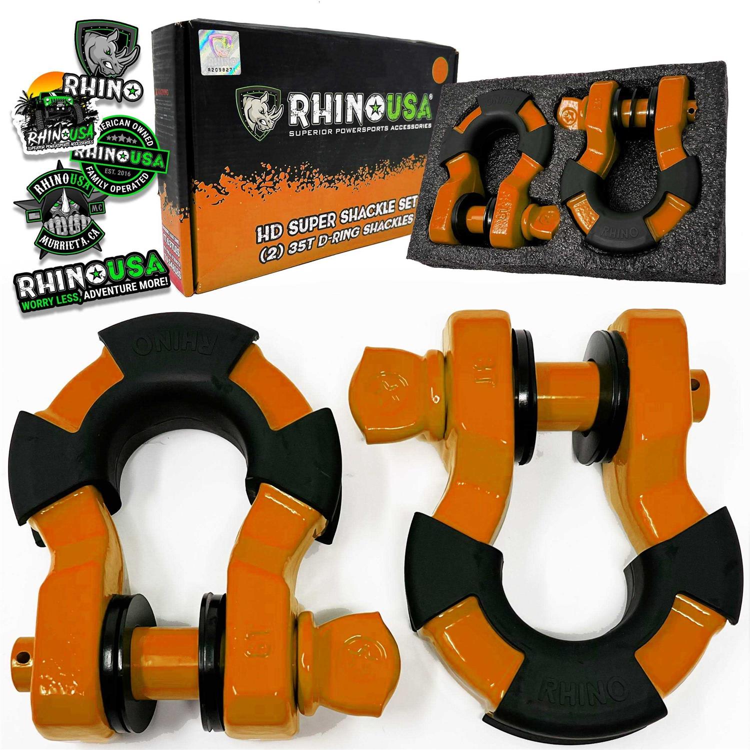 Rhino USA 8 Ton Super Shackles w/ Isolators - Zenithce