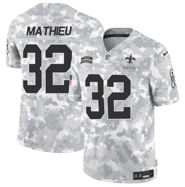 New Orleans Saints #32 Tyrann Mathieu Arctic Camo 2024 F.U.S.E. Salute To Service Limited Stitched Jersey - Zenithce