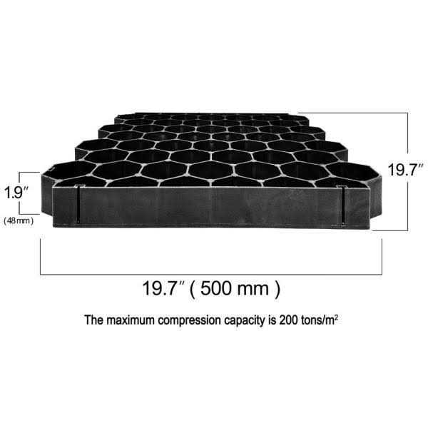 Techno Earth 19.7 in. x 19.7 in. x 1.9 Permeable Plastic Grass Pavers for Parking Lots - Zenithce