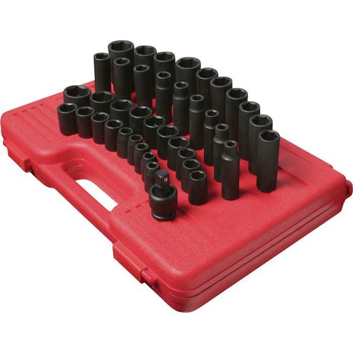 Sunex 2645 26-Piece 1/2 in. Drive Metric Impact Socket Set - Zenithce