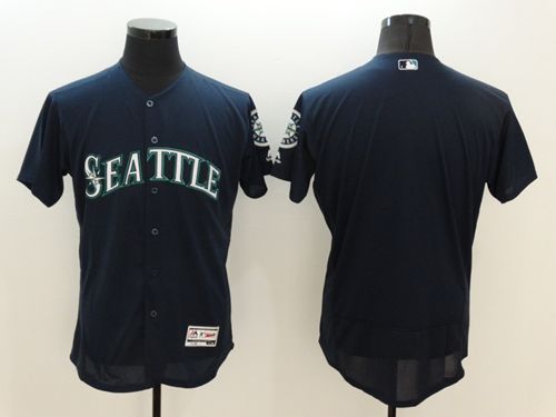Mariners Blank Navy Blue Flexbase Authentic Collection Stitched Jersey - Zenithce