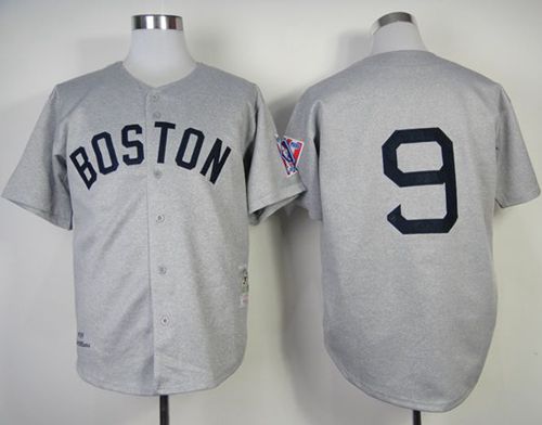 Mitchell And Ness 1939 Red Sox #9 Ted Williams Grey Throwback Stitched Jersey - Zenithce