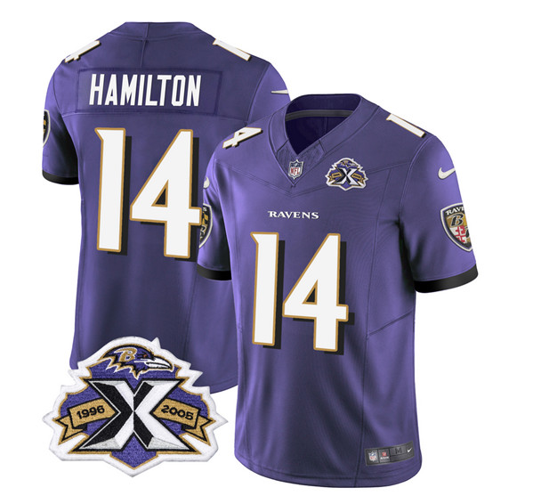 Baltimore Ravens #14 Kyle Hamilton Purple 2023 F.U.S.E With Patch Throwback Vapor Limited Stitched Jersey - Zenithce