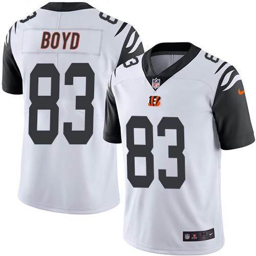 Bengals #83 Tyler Boyd White Stitched Limited Rush Nike Jersey - Zenithce