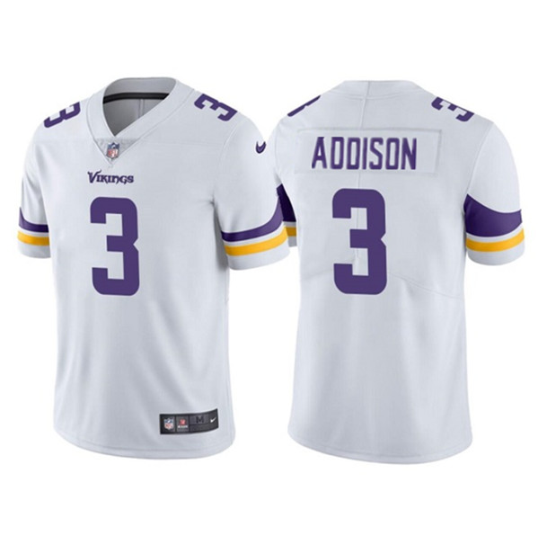 Minnesota Vikings #3 Jordan Addison White Vapor Untouchable Stitched Jersey - Zenithce