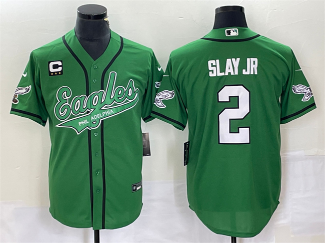 Philadelphia Eagles #2 Darius Slay JR Green With C Patch Cool Base Stitched Jersey - Zenithce