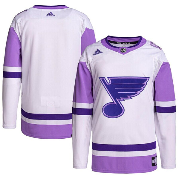 St. Louis Blues Blank White Purple Stitched Jersey - Zenithce
