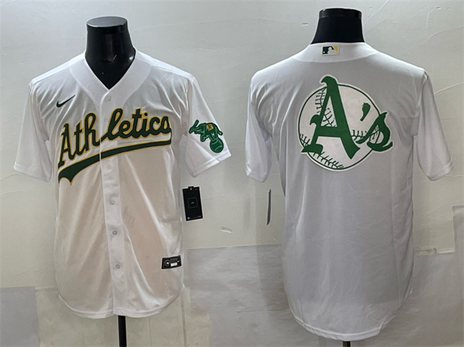 Oakland Athletics Team Big Logo White Stitched Jersey - Zenithce