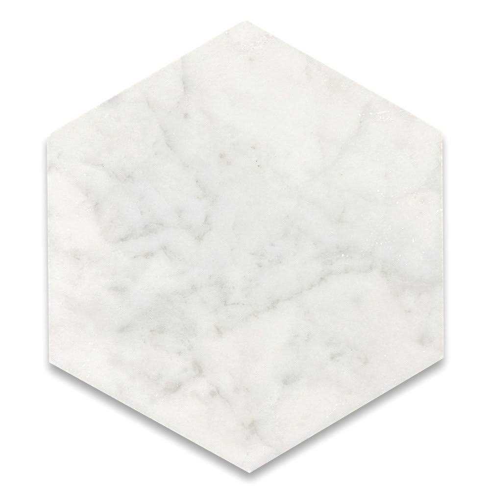 Marble Online 4 Hexagon Carrara White Venato Marble Mosaic Tile Honed Wall Floor - Zenithce