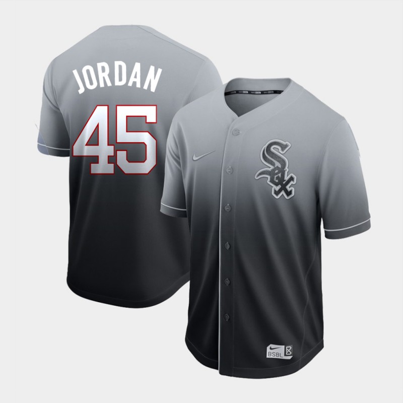 Chicago White Sox Blank #45 Michael Jordan Gray Fade Stitched Jersey - Zenithce