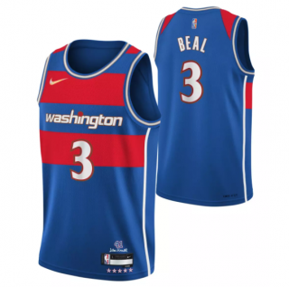 Washington Wizards #3 Bradley Beal Blue 75th Anniversary 2021-2022 City Edition Swingman Stitched Jersey - Zenithce