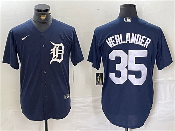 Detroit Tigers #35 Justin Verlander Navy Cool Base Stitched Jersey - Zenithce
