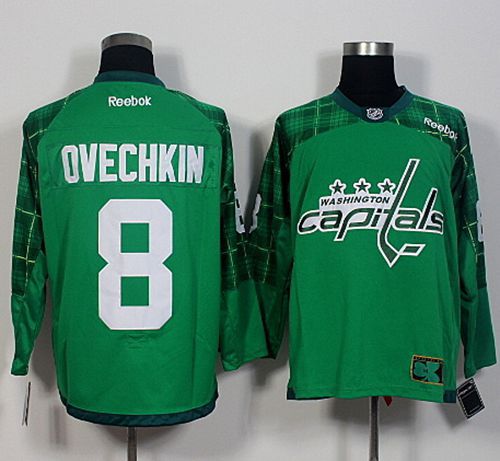 Capitals #8 Alex Ovechkin Green St. Patrick's Day New Stitched Jersey - Zenithce