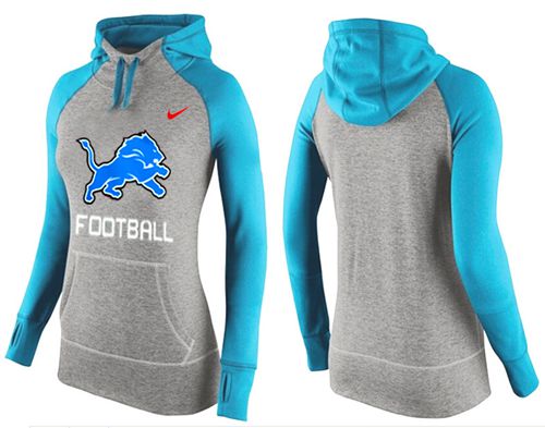 Women's Nike Detroit Lions Performance Hoodie Grey   Light Blue - Zenithce