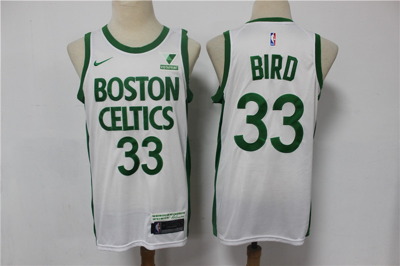 Boston Celtics #33 Larry Bird White 2021 City Edition Swingman Stitched Jersey With The Sponsor Logo - Zenithce