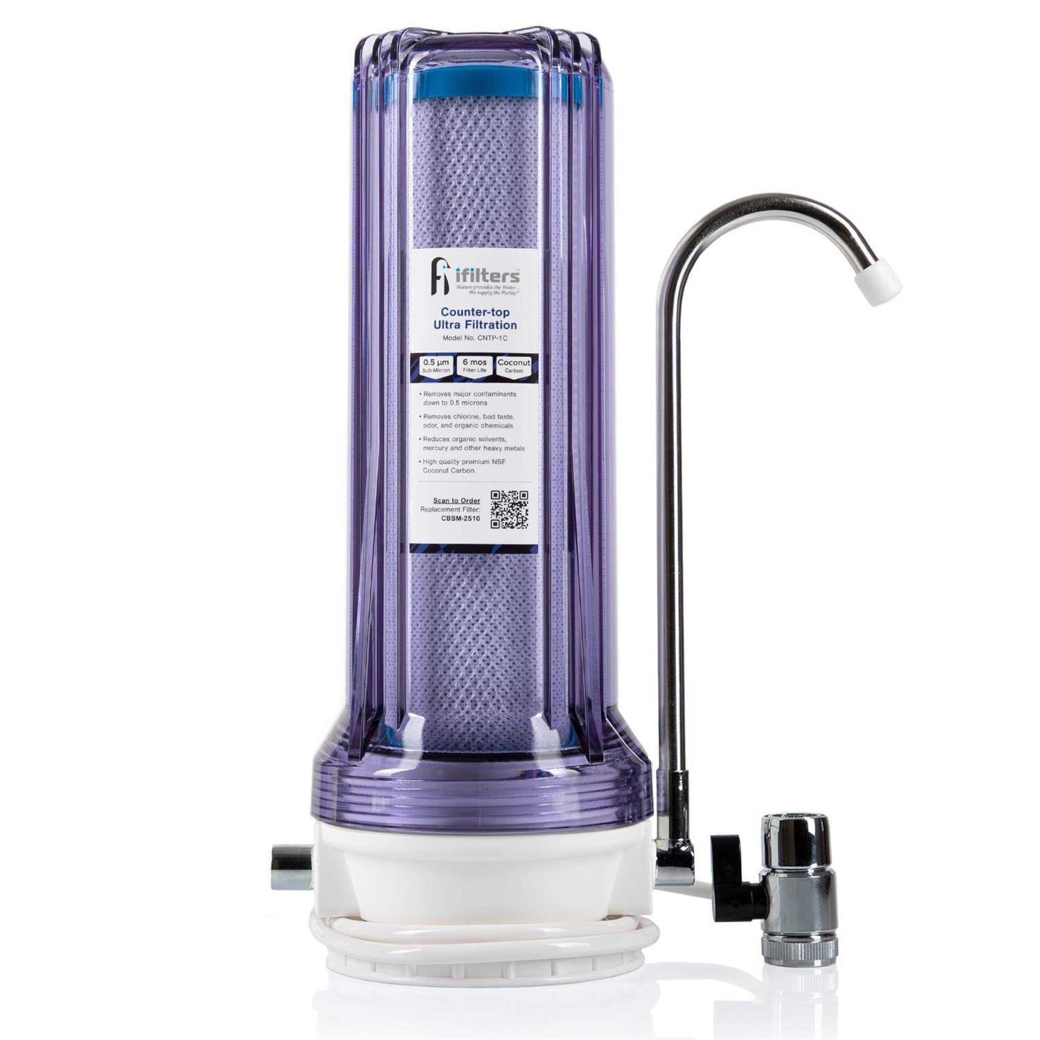 iFilters Countertop Ultra Drinking Water Filter for VOCs Cysts Pesticides Herbicides Chlorine Taste & Odor - Zenithce