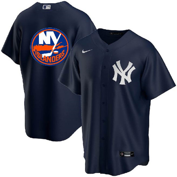 New York Yankees Islanders Navy Cool Base Stitched Jersey - Zenithce