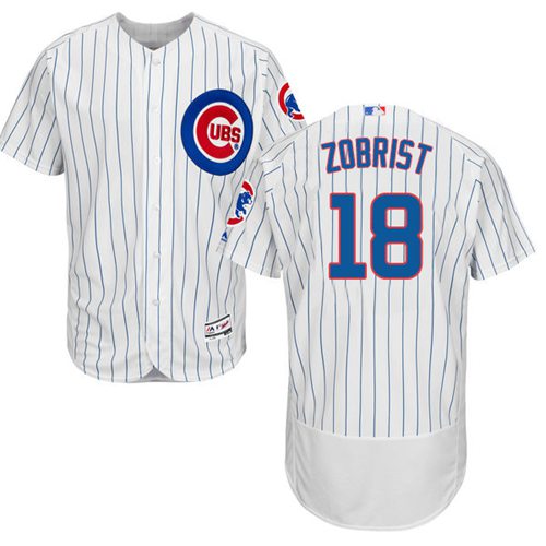 Cubs #18 Ben Zobrist White Flexbase Authentic Collection Stitched Jersey - Zenithce