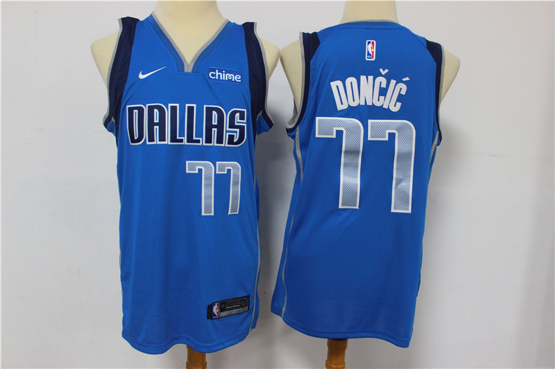 Dallas Mavericks #77 Luka Doncic Light Blue 2020 Swingman Stitched Jersey With NEW Sponsor Logo - Zenithce