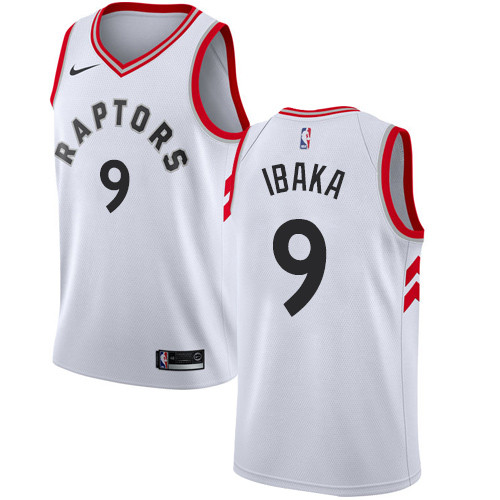 Raptors #9 Serge Ibaka White Swingman Association Edition Jersey - Zenithce