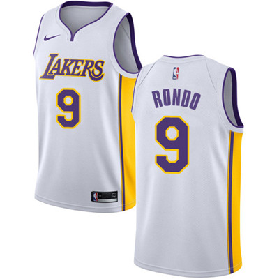 Los Angeles Lakers #9 Rajon Rondo White Swingman Association Edition Jersey - Zenithce