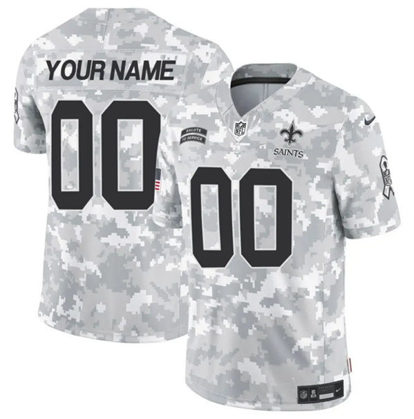 New Orleans Saints Custom Arctic Camo 2024 F.U.S.E. Salute To Service Limited Stitched Jersey - Zenithce