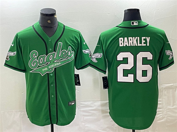Philadelphia Eagles #26 Saquon Barkley Green Cool Base Stitched Jersey - Zenithce