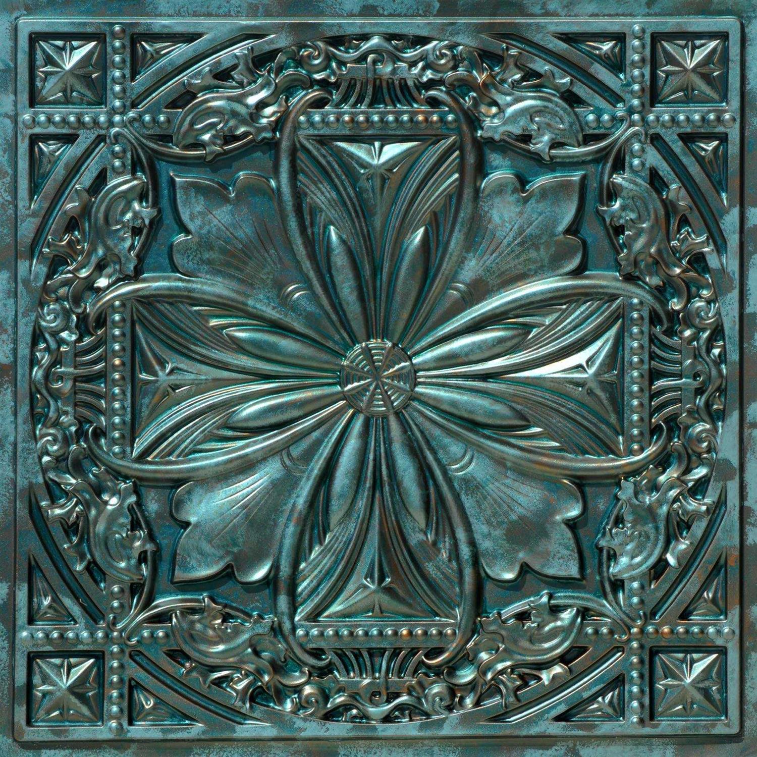 From Plain To Beautiful In Hours Dct10-Milan 2 ft. x 2 ft. PVC Glue-Up or Lay-In Ceiling Tile - Zenithce