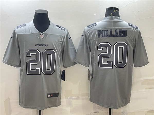 Dallas Cowboys #20 Tony Pollard Gray Atmosphere Fashion Stitched Jersey - Zenithce
