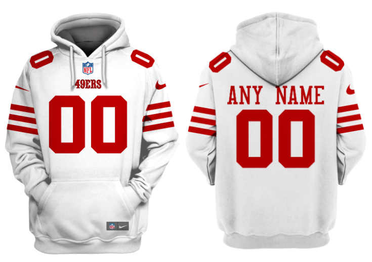 San Francisco 49ers Custom White Alternate Pullover Hoodie - Zenithce