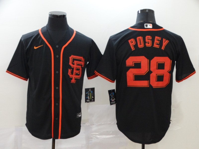San Francisco Giants #28 Buster Posey Black Cool Base Stitched Jersey - Zenithce