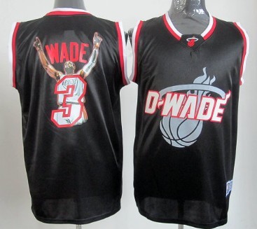 Miami Heat #3 Dwyane Wade Black Notorious Fashion Jersey - Zenithce