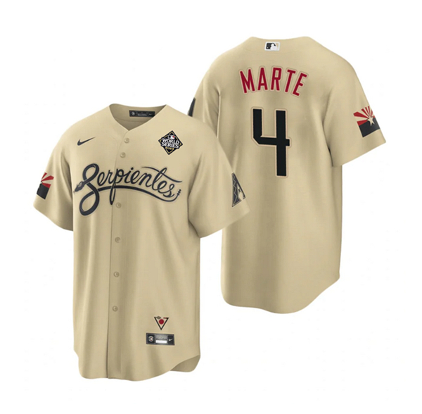 Arizona Diamondbacks #4 Ketel Marte Gold City Connect Cool Base Stitched Jersey - Zenithce