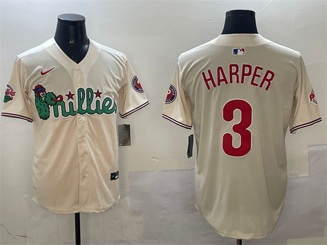 Philadelphia Phillies #3 Bryce Harper Cream Phanatic Limited Stitched Jersey - Zenithce