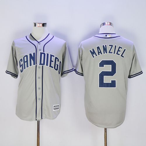 Padres #2 Johnny Manziel Grey New Cool Base Stitched Jersey - Zenithce