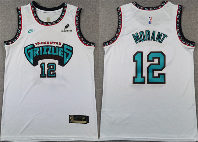 Memphis Grizzlies #12 Ja Morant White Stitched Jersey - Zenithce