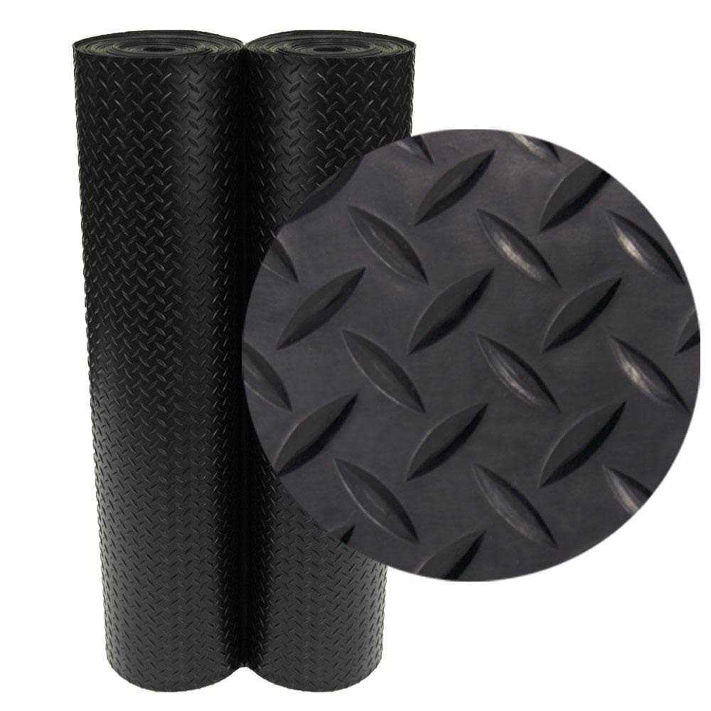 Rubber-Cal Diamond Plate Rubber Flooring Rolls - Zenithce