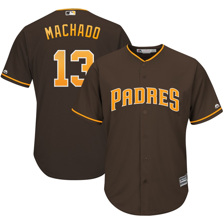 San Diego Padres #13 Manny Machado Coffee Cool Base Stitched Jersey - Zenithce