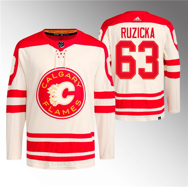 Calgary Flames #63 Adam Ruzicka 2023 Cream Classic Primegreen Stitched Jersey - Zenithce