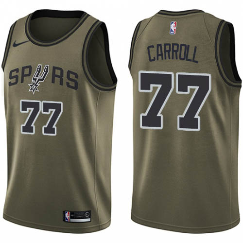 Spurs #77 DeMarre Carroll Green Swingman Salute to Service Jersey - Zenithce