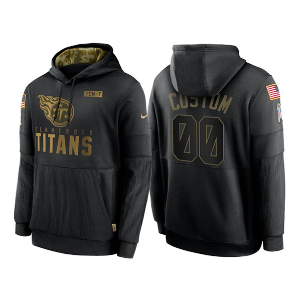 Tennessee Titans Customized 2020 Black Salute To Service Sideline Performance Pullover NFL Hoodie - Zenithce