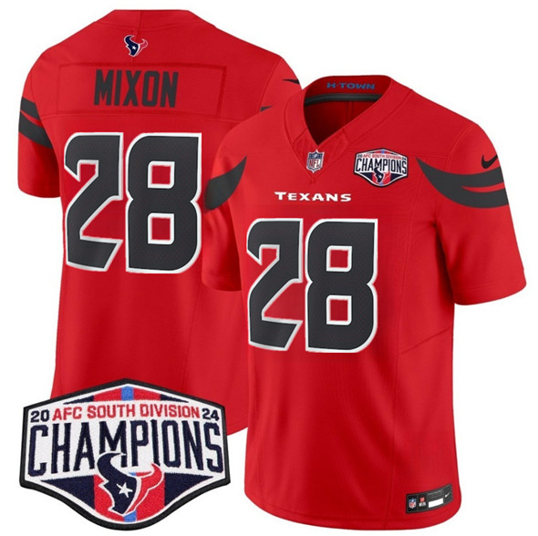 Houston Texans #1 Stefon Diggs Red F.U.S.E. 2024 AFC South Division Champions Vapor Limited Stitched Jersey - Zenithce