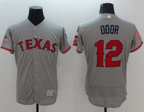 Rangers #12 Rougned Odor Grey Fashion Stars Stripes Flexbase Authentic Stitched Jersey - Zenithce