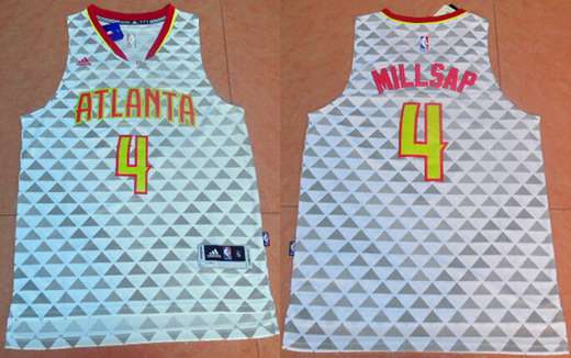 Atlanta Hawks #4 Paul Millsap Revolution 30 Swingman 2015-16 New White Jersey - Zenithce